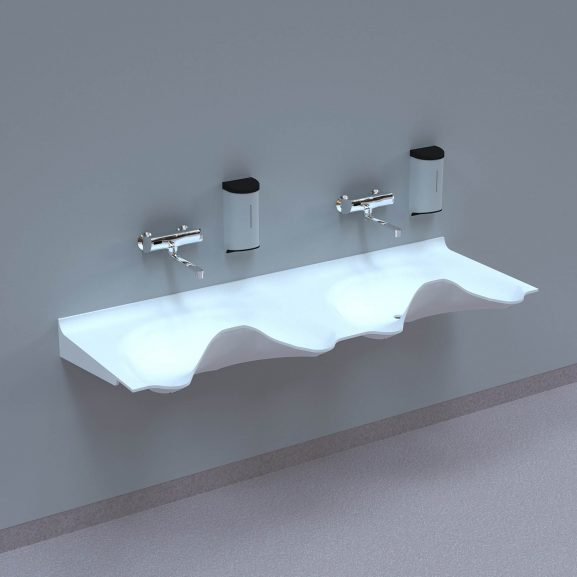 NOAS Surgery sink OV1720GW-00 in DuPont Corian are intended for use in hospitals, private clinics, dentists, veterinarians and laboratories.