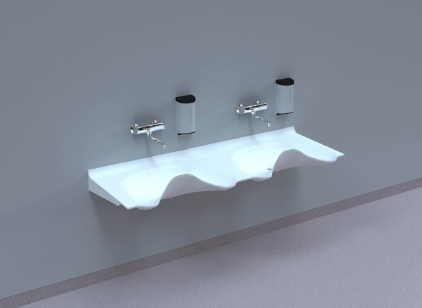 NOAS Surgery sink OV1720GW-00 in DuPont Corian are intended for use in hospitals, private clinics, dentists, veterinarians and laboratories.