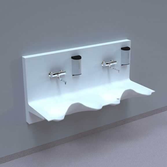 NOAS Surgery sink in DuPont Corian are intended for use in hospitals, private clinics, dentists, veterinarians and laboratories