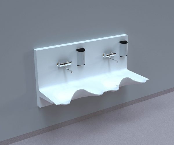 NOAS Surgery sink in DuPont Corian are intended for use in hospitals, private clinics, dentists, veterinarians and laboratories