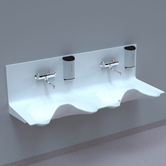 NOAS Surgery sink OV1720GW-02 in DuPont Corian are intended for use in hospitals, private clinics, dentists, veterinarians and laboratories